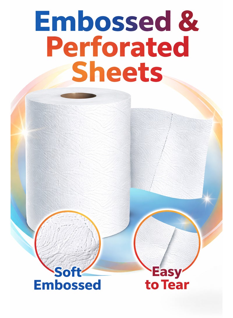 ماكسي رول – عبوة من 6 لفّات، مناديل ورقية للمطبخ، متعددة الاستخدامات وممتصّة للغاية، بنقشة بارزة، بقدرة امتصاص عالية وملمس فائق النعومة لجميع الأسطح. - Image 4